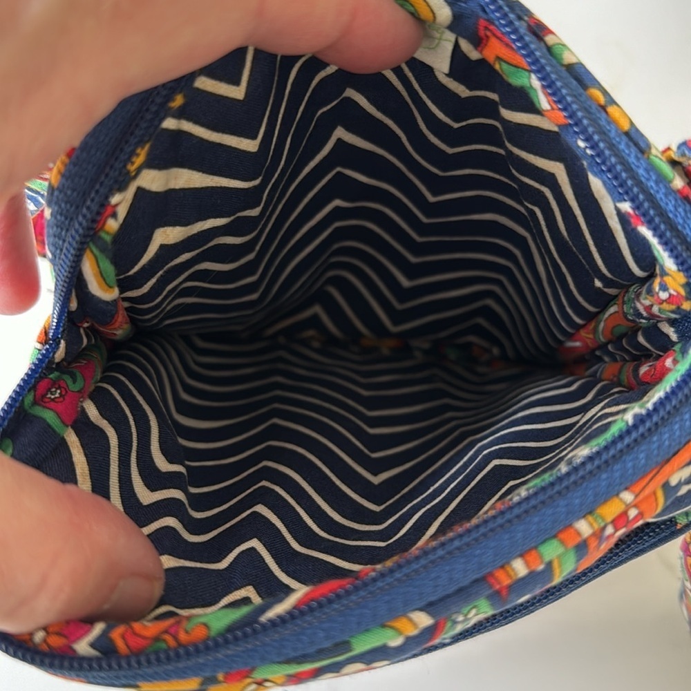 VERA BRADLEY bag cotton blue yellow mini hipster crossbody Venetian paisley - Picture 7 of 7